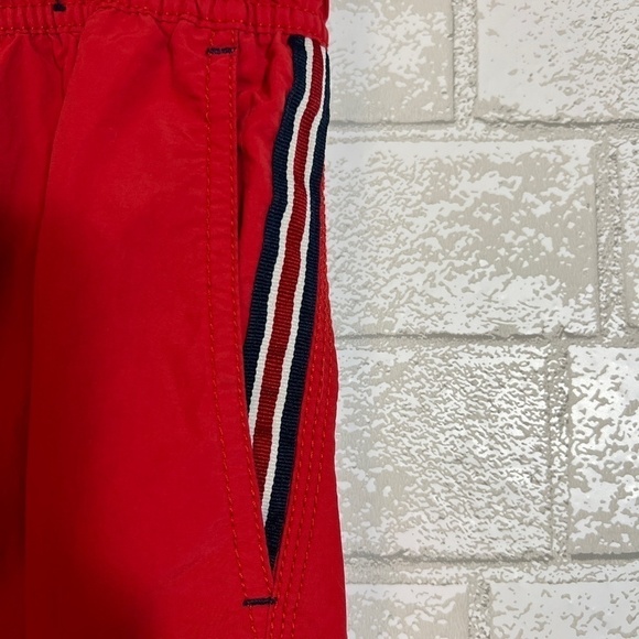 Tommy Hilfiger Men's 8" Inseam Solid Red Swim Trunks - Picture 3 of 7